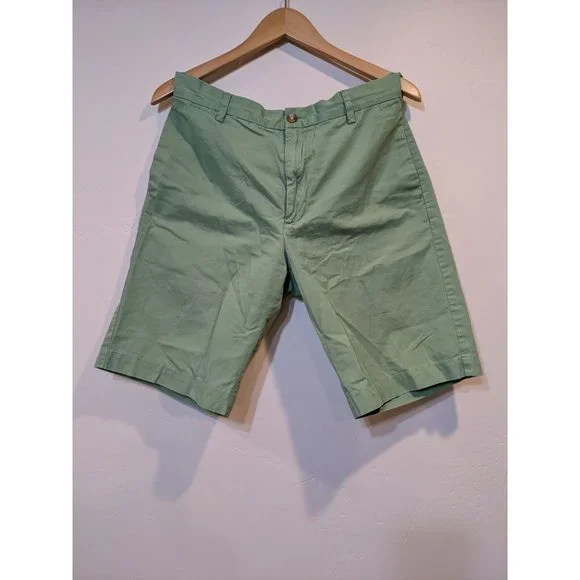 Izod Saltwater Mens Shorts 33 Flat Front Solid Casual Cotton Chino 624 - Picture 1 of 12